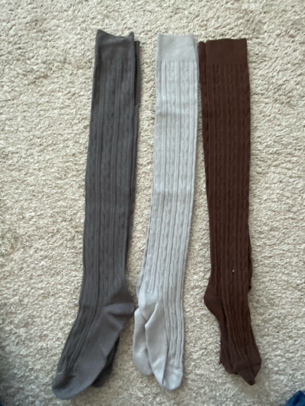 3 pairs of knee high socks